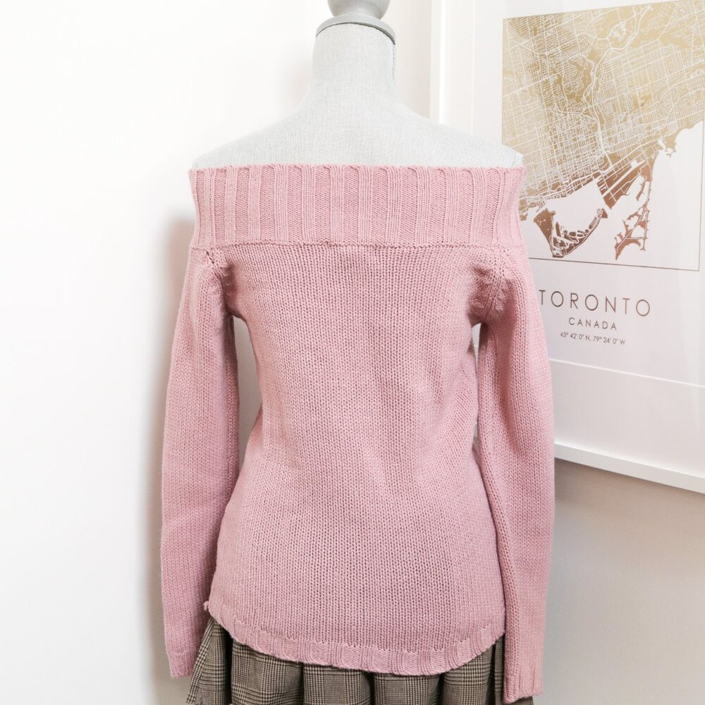 Dusty Pink Off the Shoulder Sweater 🌸 REVAMPED - Picture 3 of 6